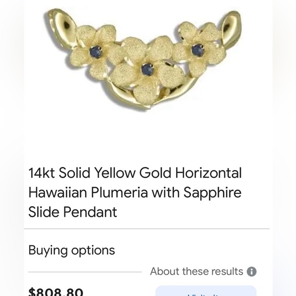 14k 8plumeria flower pendant with dainty rope chain necklace - Picture 6 of 6